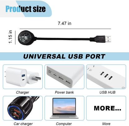 Car Roof Star Projector Light – USB Cosmic Nightlight Ambient Ceiling Lamp for Romantic Interior Atmosphere