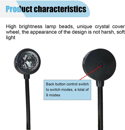 Car Roof Star Projector Light – USB Cosmic Nightlight Ambient Ceiling Lamp for Romantic Interior Atmosphere