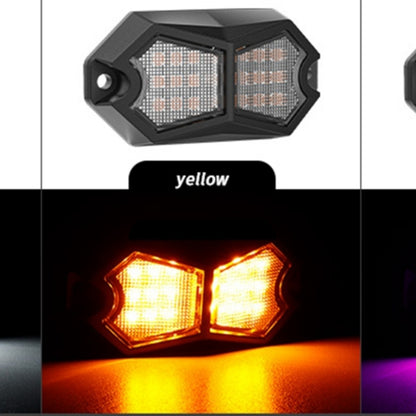 CarpartsX 210° LED Rock Light with 24 SMD Chips & 4m Cable, IP67 Waterproof Wide-Angle Marker Lamp, 6000K Flashing/Steady Mode for Trucks, Trailers, SUVs, UTVs