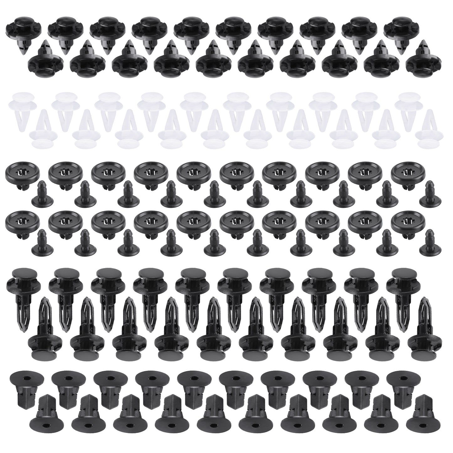 CarpartsX 100pcs Car Trim Panel Clips Bumper Pin Rivet 7 8 9mm Engine Compatible for TOYOTA & LEXUS Models