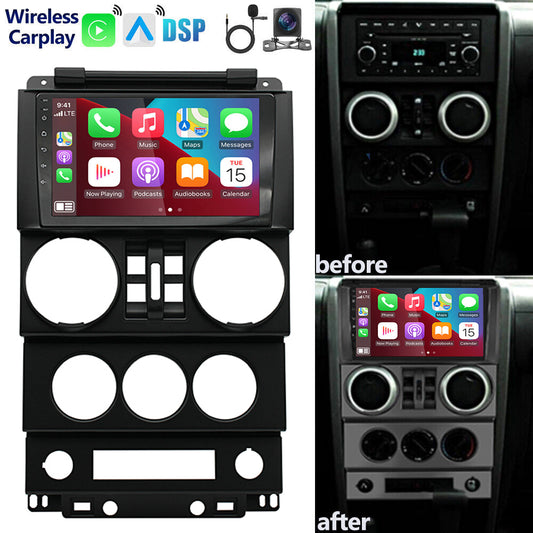 CarpartsX 9inch Car Stereo Radio Car-play GPS Wifi Compatible forWrangler JK 4-door 2007-2012 Android 13