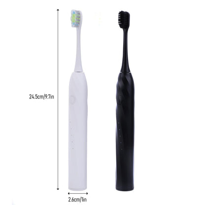 CarpartsX 2 Counts Electric Toothbrush Set, USB-C Rechargeable, 5 Modes, 30-Day Battery, 40,000 VPM, 4 Brush Heads(Black & White) Ideal for Home & Gift