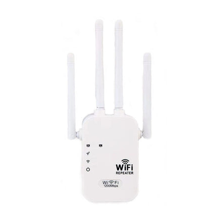 Signal Extender 5G High-Speed Expansion WiFi Booster Dual Band 1200M Wireless Network Signal Booster for Indoor and Home Use US Plug White