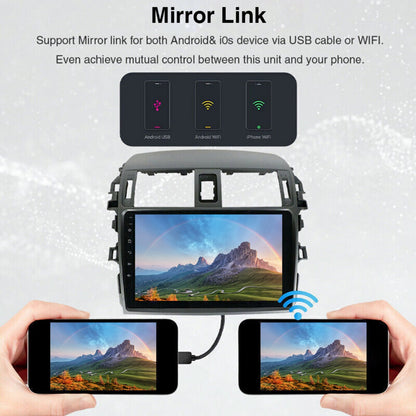 Upgrade your Corolla with a 9" Android 13 stereo featuring wireless CarPlay, Android Auto, GPS, Bluetooth & WiFi for a smarter drive.