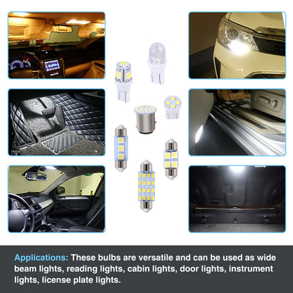 CarpartsX 42pcs LED Combination Kit: T10, Reading, License Plate & Interior Lights – Waterproof, Durable, Easy Installation, Offroad Round LED Light Pods Car