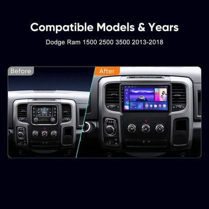 2+32G Android 13 Car Stereo for Ram 1500 2500 3500 (2013–2019), 9 Inch Touchscreen Radio with CarPlay & Android Auto, Backup Camera, GPS, FM/RDS, DSP, SWC