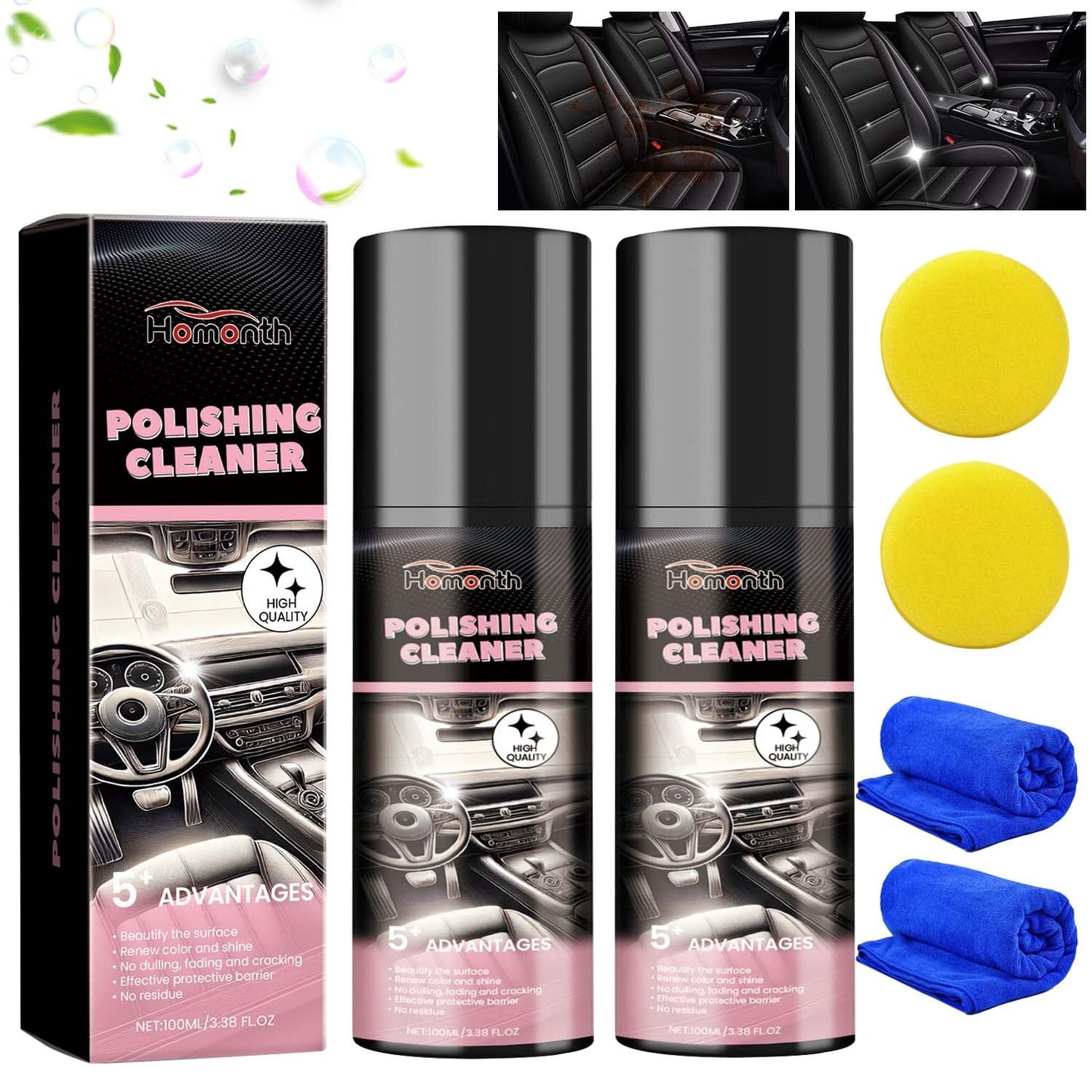 CarpartsX Car Interior Cleaner Interior Polish and Restorer 100ML Deep Clean Polishing Cleane