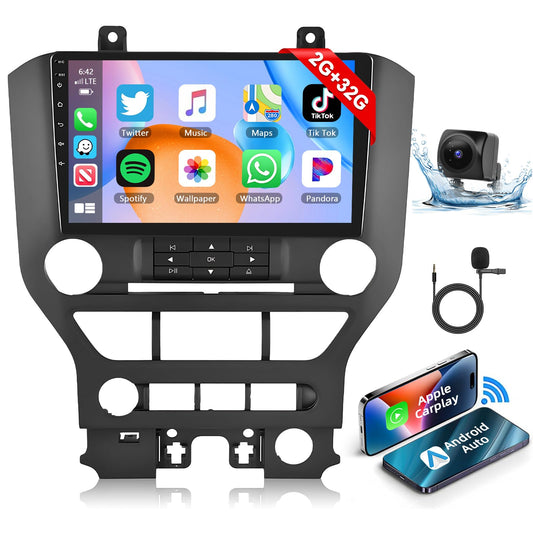 CarpartsX 15-21 Ford Mustang Android 13 Car Navigation 9 inches - with carplay and Android auto function 2+32G - with four-light camera