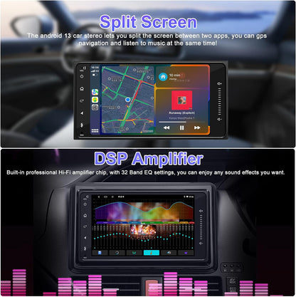 CarpartsX 7" Android 13 Car Stereo for Toyota 4Runner, Camry, RAV4, FJ Cruiser - Wireless CarPlay, GPS, BT, 2+32GB, AHD Camera&Mic CarPlay Wireless