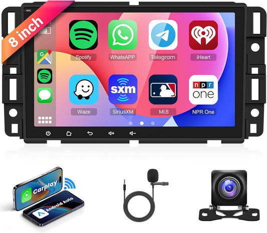 CarpartsX 8" Android 13 Car Stereo for Chevrolet/GMC/Buick - 2GB+32GB, Wireless CarPlay, Android Auto, GPS, Bluetooth, AHD Camera&Mic, SWC, WiFi