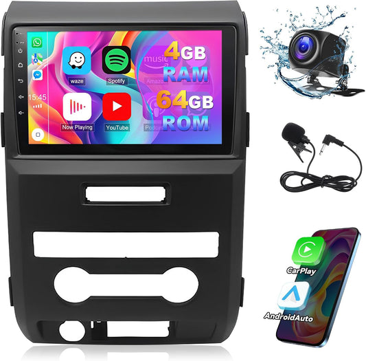 CarpartsX 8 Core 4G+64G Android 13.0 Apple Carplay Car Radio For Ford F150 F-150 2009-2014