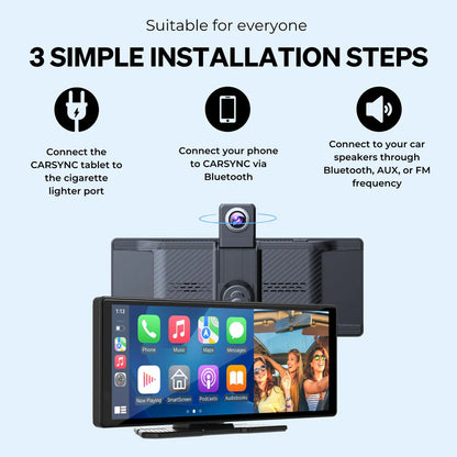 CarpartsX  Wireless Car Stereo Carplay With Dual Cameras